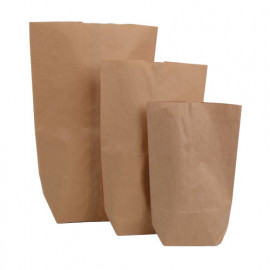 Kreuzbodenbeutel aus Kraftpapier in braun