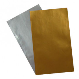 Flachbeutel aus Papier - Motiv Gold / Silber