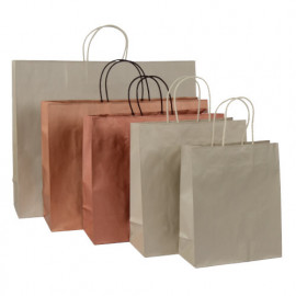 Papiertragetaschen Metallic mit Randumschlag