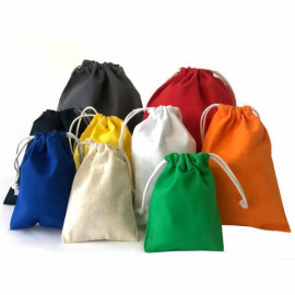 Kordelzugbeutel aus Baumwolle farbig