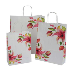 Papiertaschen Fiji mit Lilienmotiv