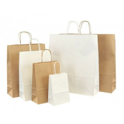 Papiertaschen Basic in weiß oder braun