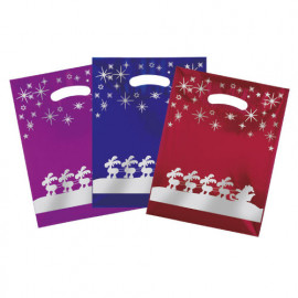 Weihnachtstragetaschen Rentierschlitten bunt (LDPE)