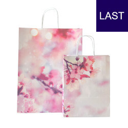 Papiertaschen Cherry mit Kirschblüten Motiv Vorder-/Rückseite