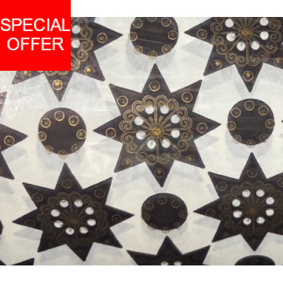 Weihnachtspapier Sterne gold/schwarz Weihnachtspapier Sterne gold/schwarz