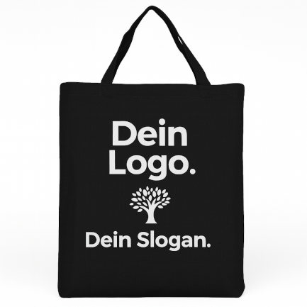 Baumwolltasche Bottom Logo schwarz