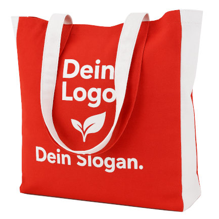 Baumwolltasche Bottom zweifarbig Logo Druck