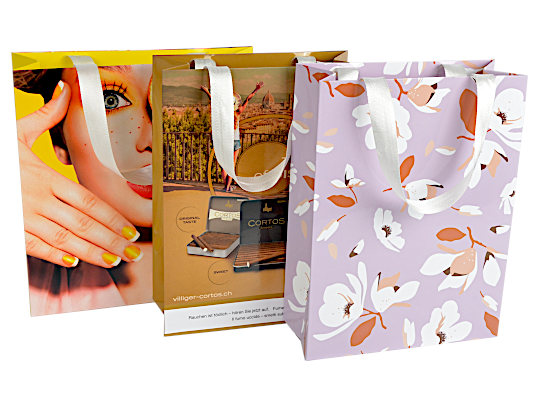 Papiertaschen Ripsband bedrucken