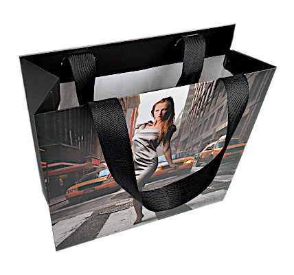 Papiertaschen Ripsband bedrucken Griffe