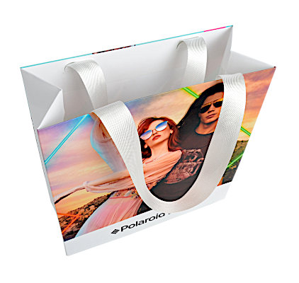 Papiertaschen Ripsband bedrucken Griffe