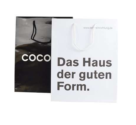 Papiertueten Kordel Druck 32 x 42 + 12 cm