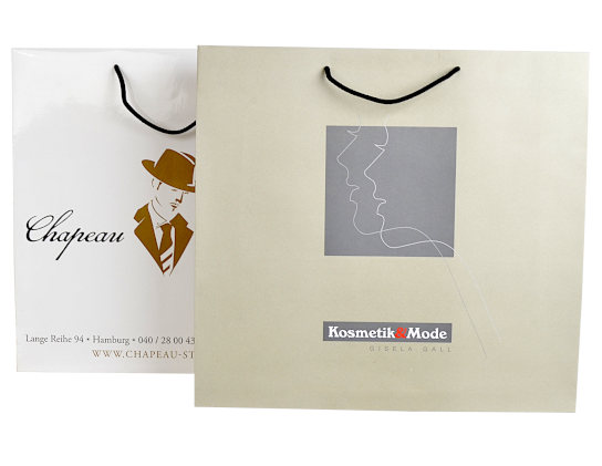 Papiertueten Kordel Druck 45 x 33 + 14 cm